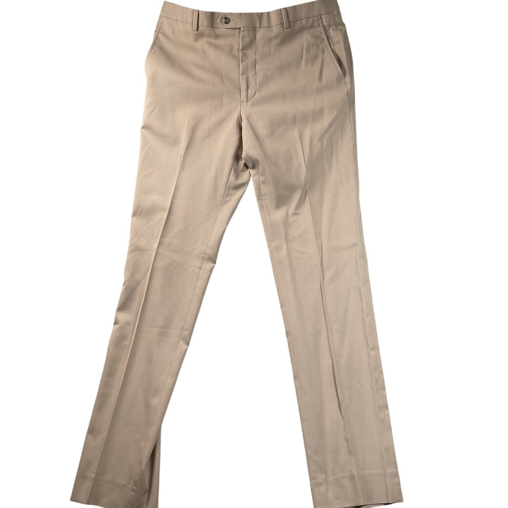 Kenneth Cole Awearness Dress Pants Mens 34 Tan‎ Excellent Wool Blend Slim Fit